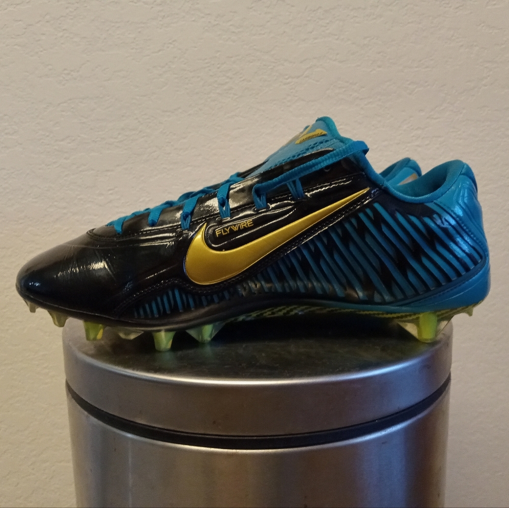 Nike Vapor Carbon 2 Men's 12 Cleats Jaguars Football 2014 Bkack Blue Green Jack - Picture 4 of 15